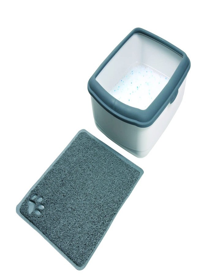 Trixie: - Cat Litter Tray Mat | Made with PVC, Non-Slip Base Helps Catch Litter Grains | Suitable for Ultra Litter | Can Also Be Used Underneath Feeding Bowls - Dark Grey (15 x 18 inches) - Image 2